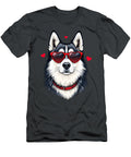Husky Dog Heart Glasses Cute Valentines Day Sophie Eleanor T-Shirt