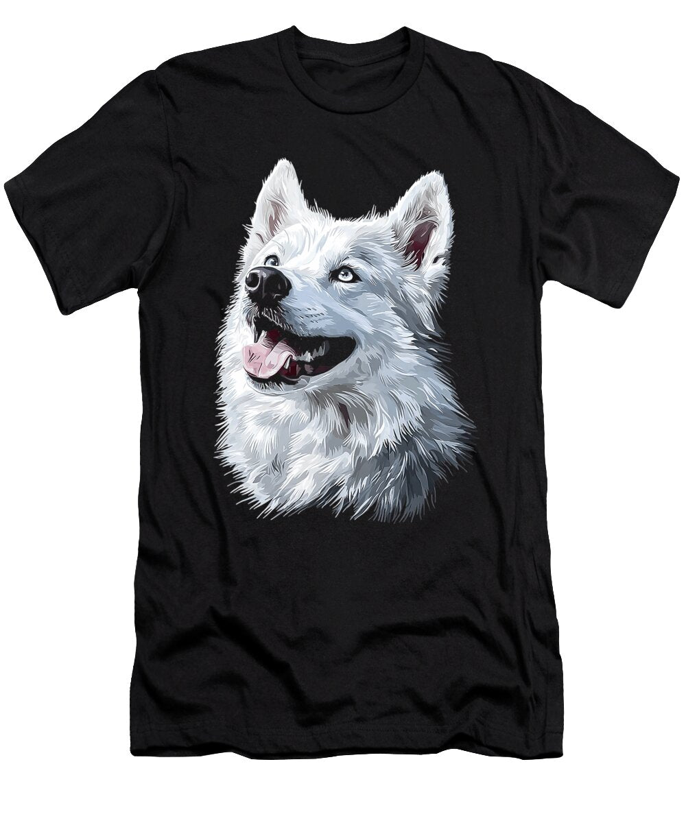 Husky Dog Motif Pet Artwork Husky Dh Bubble T-Shirt