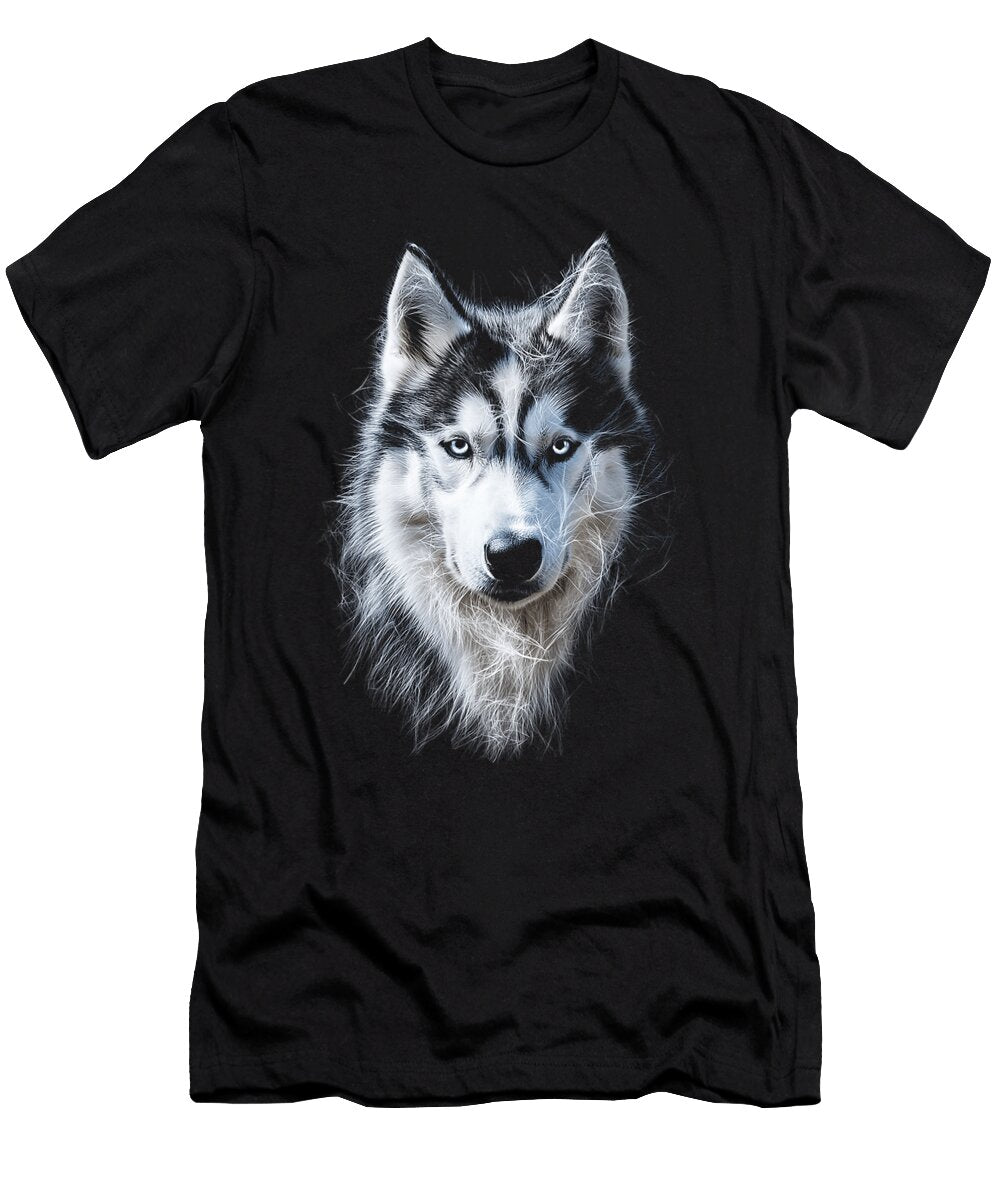 Husky Dog Motif Pet Artwork Husky Yah Lishr T-Shirt