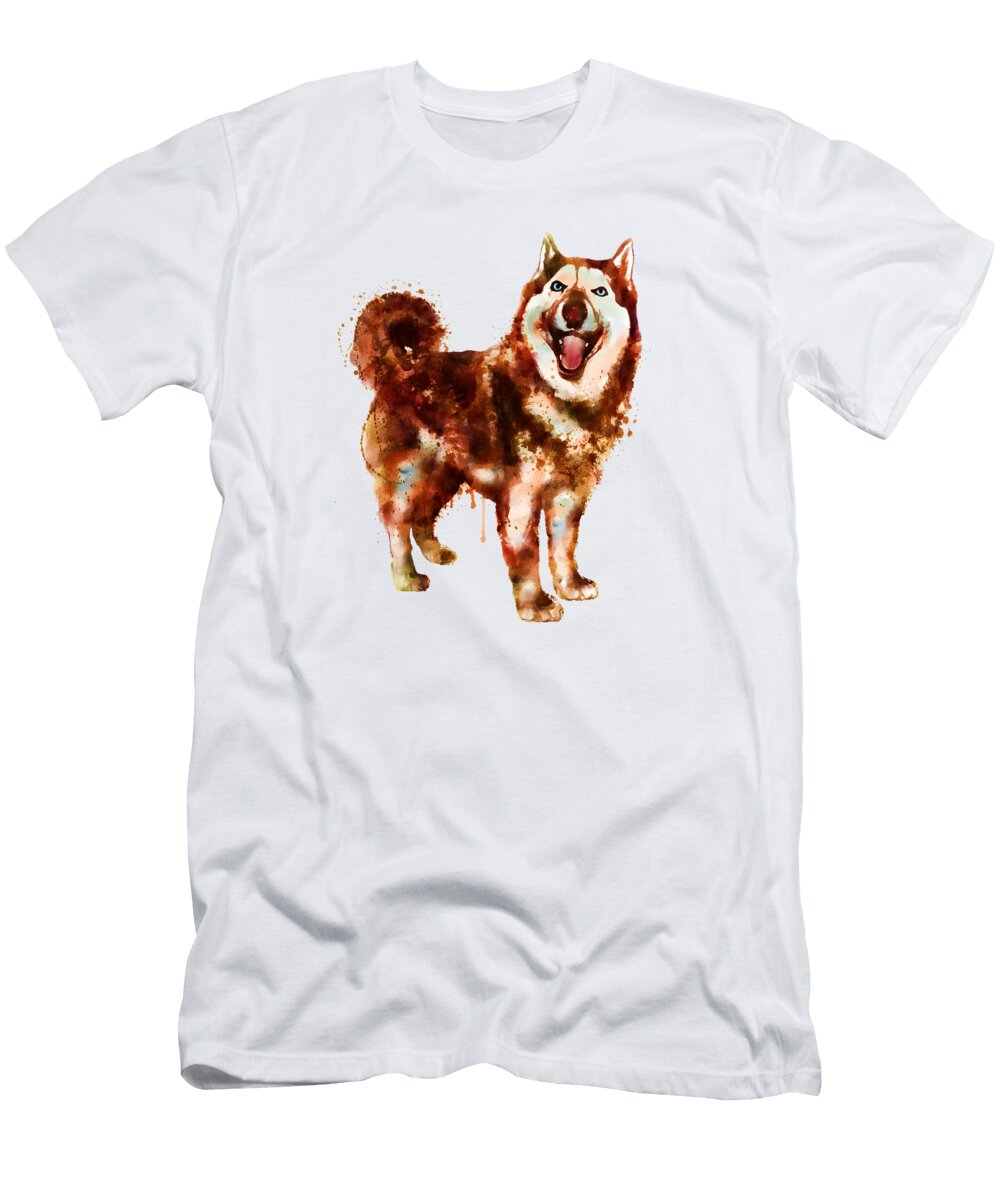 Husky Dog Watercolor Marian Voicu T-Shirt