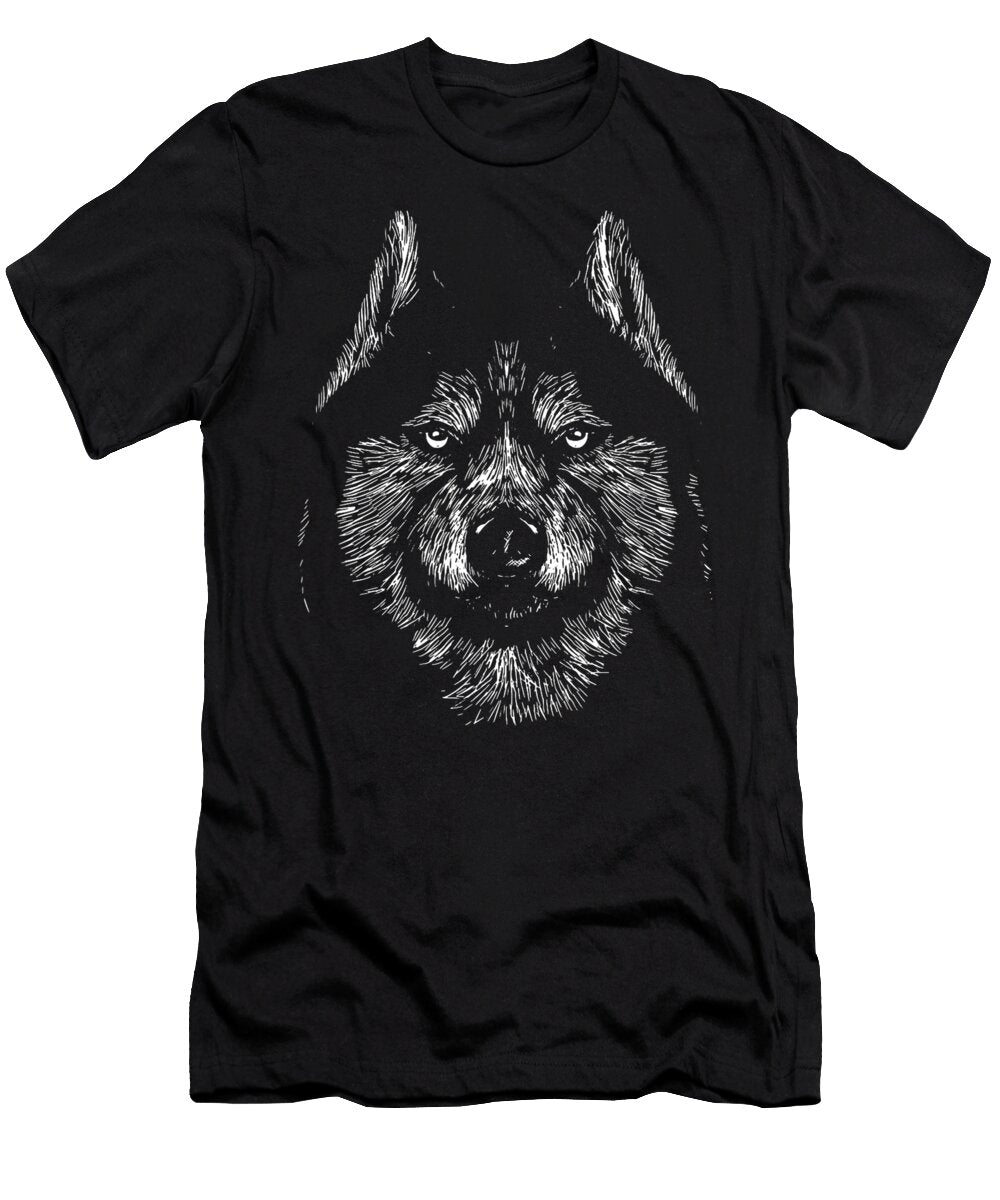 Husky Drawing Realistic Siberian Husky Dog Yah Lishr T-Shirt