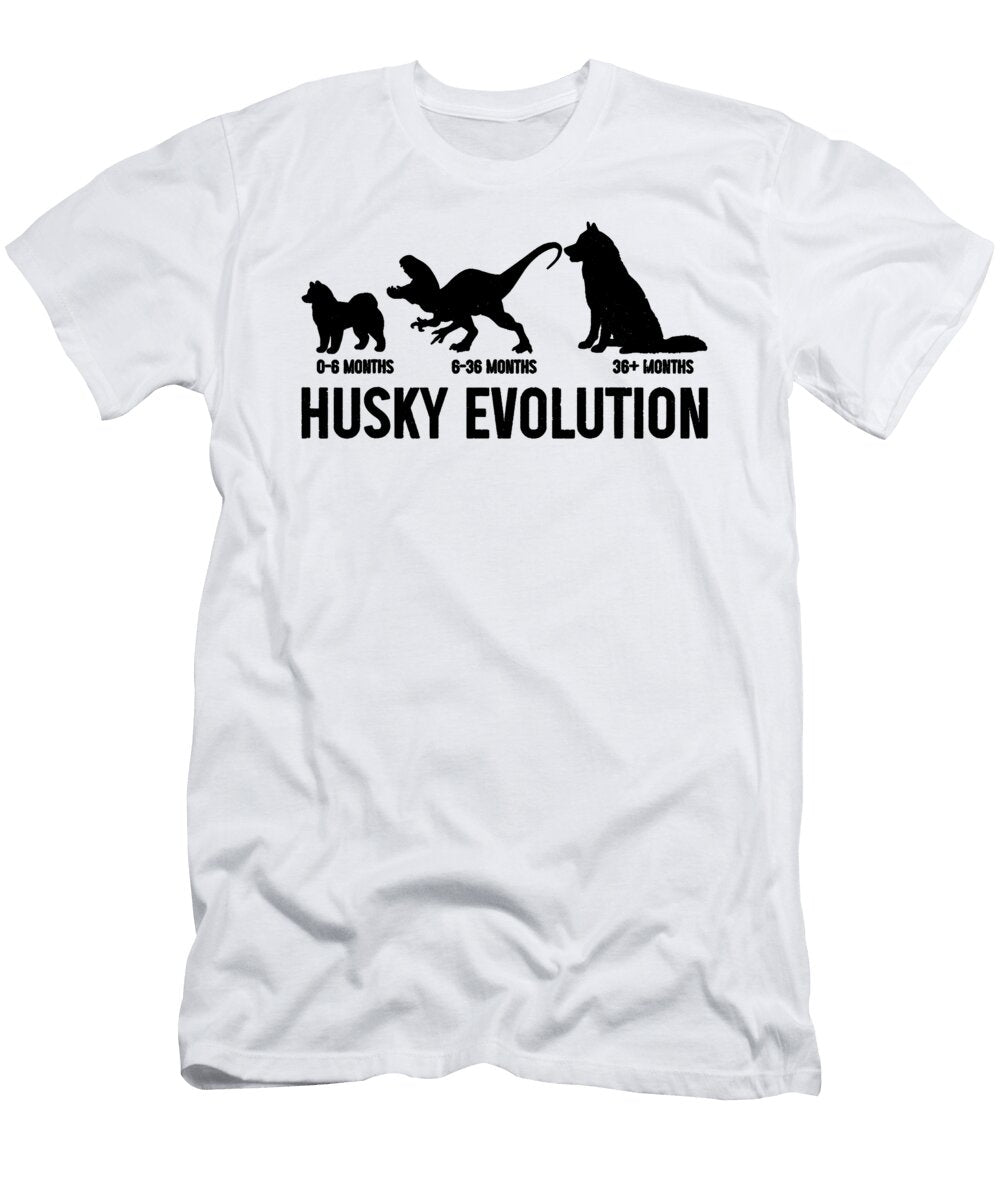 Husky Evolution Funny Dog Lover Siberian Husky Studi Alex T-Shirt