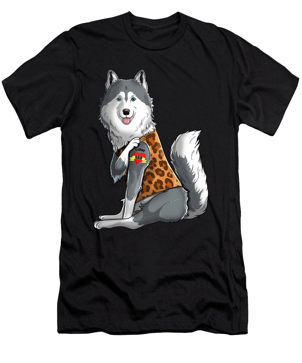 Husky I Love Mom Tattoo Dog Funny Mothers Day Gift Dhbubble T-Shirt