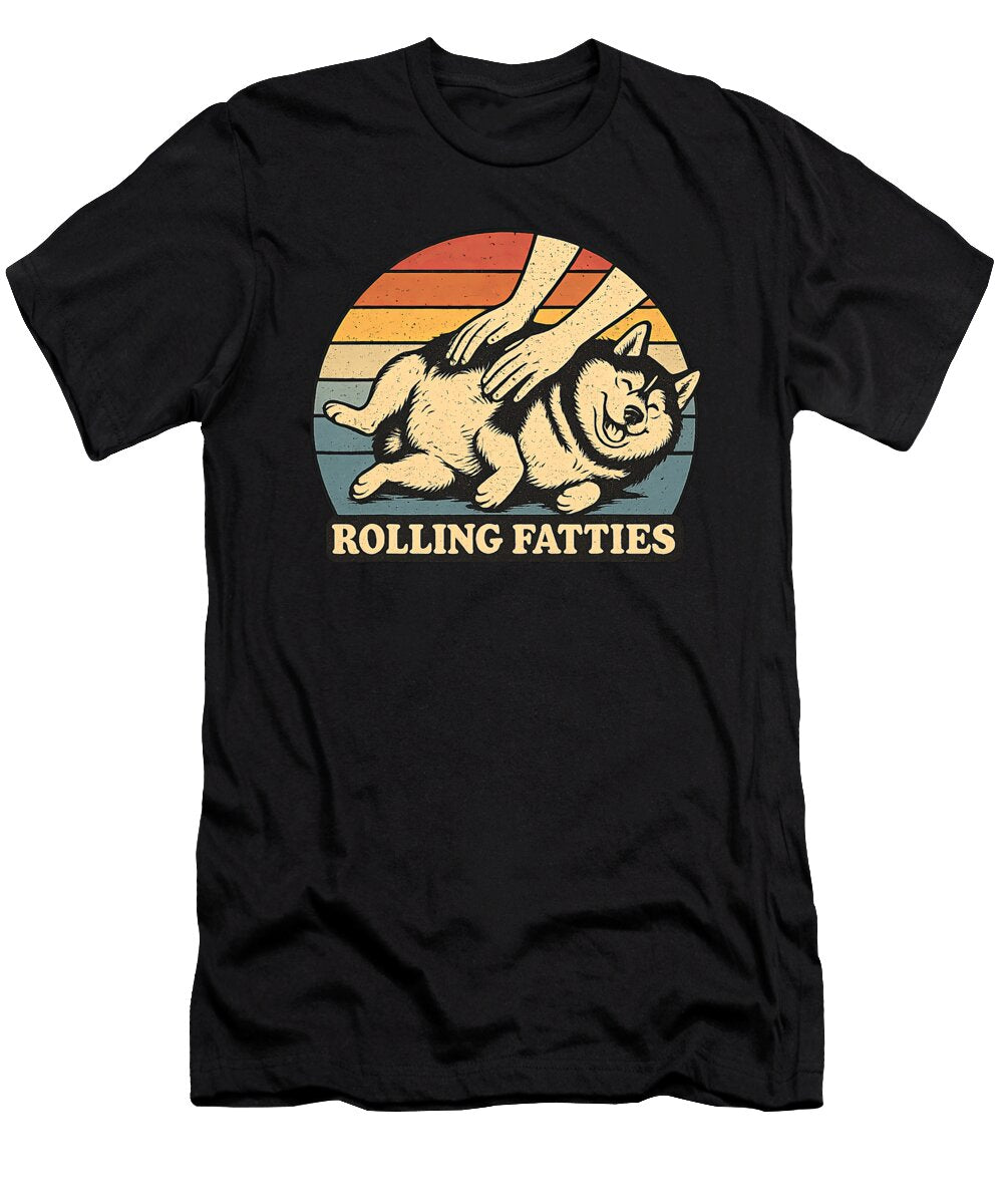 Husky Rolling Fatties Pun Joke Dog Lover Yah Lishr T-Shirt