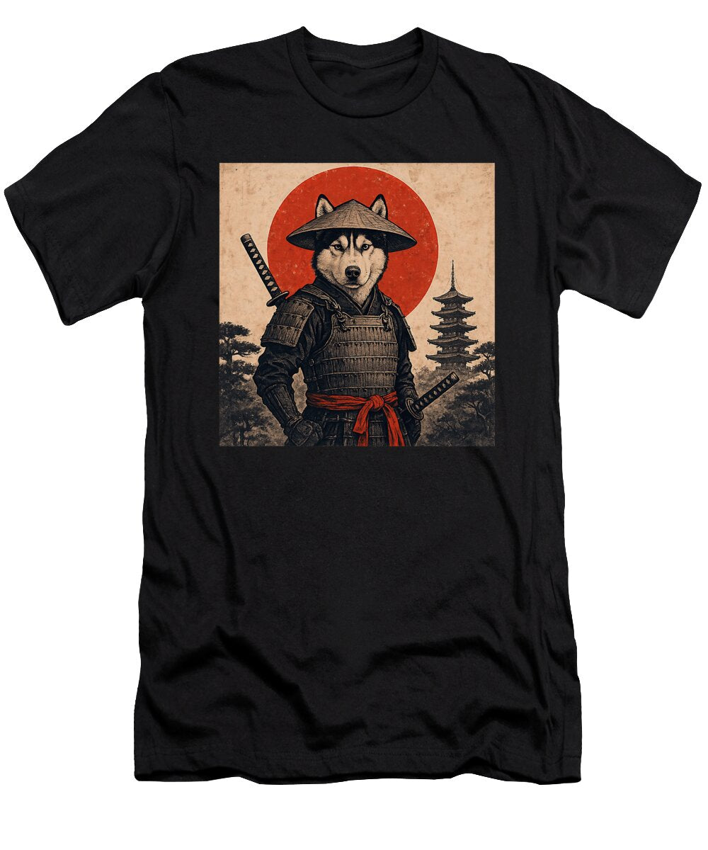 Husky Samurai Warrior Vintage Japanese Ukiyoe Zyneu Gangd T-Shirt