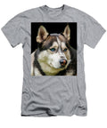 Husky with Bright Blue Eyes Portrait of a Dog Ulrich Wende T-Shirt