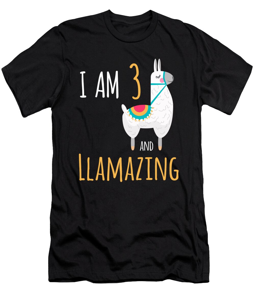 I Am 3 and Llamazing Funny Llama Alpaca Birthday Gift Crypto Keeper T-Shirt