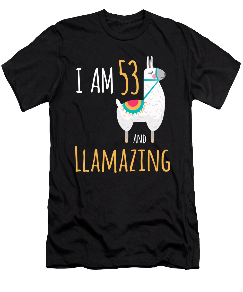 I Am 53 and Llamazing Funny Llama Alpaca Birthday Gift Crypto Keeper T-Shirt