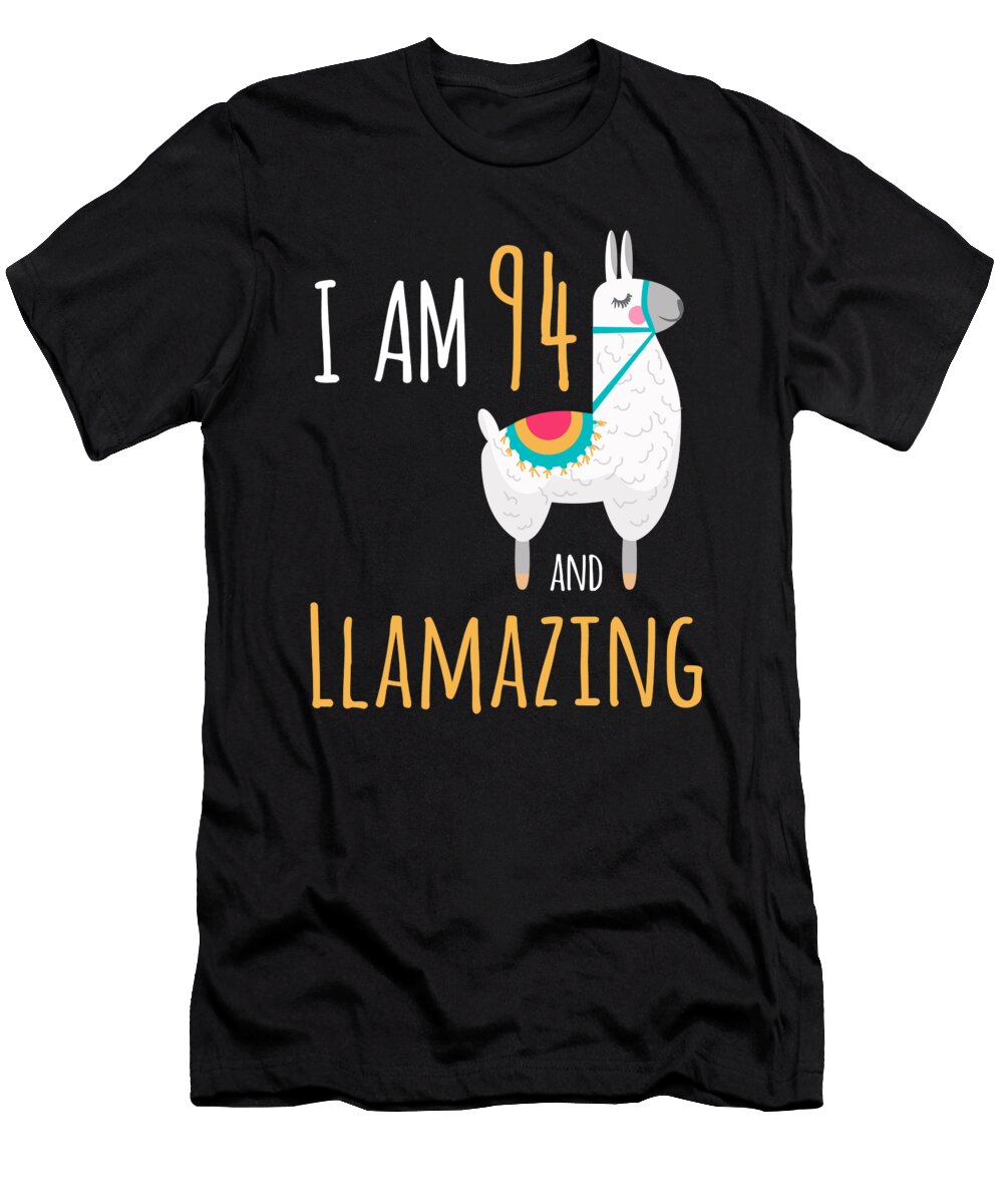 I Am 94 and Llamazing Funny Llama Alpaca Birthday Gift Crypto Keeper T-Shirt