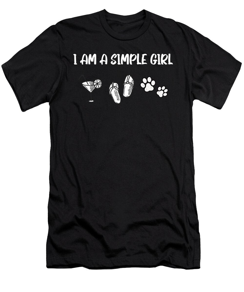 I Am a Simple Girl Cocktail Beach Dog Owner Puppy Gift Thomas Larch T-Shirt