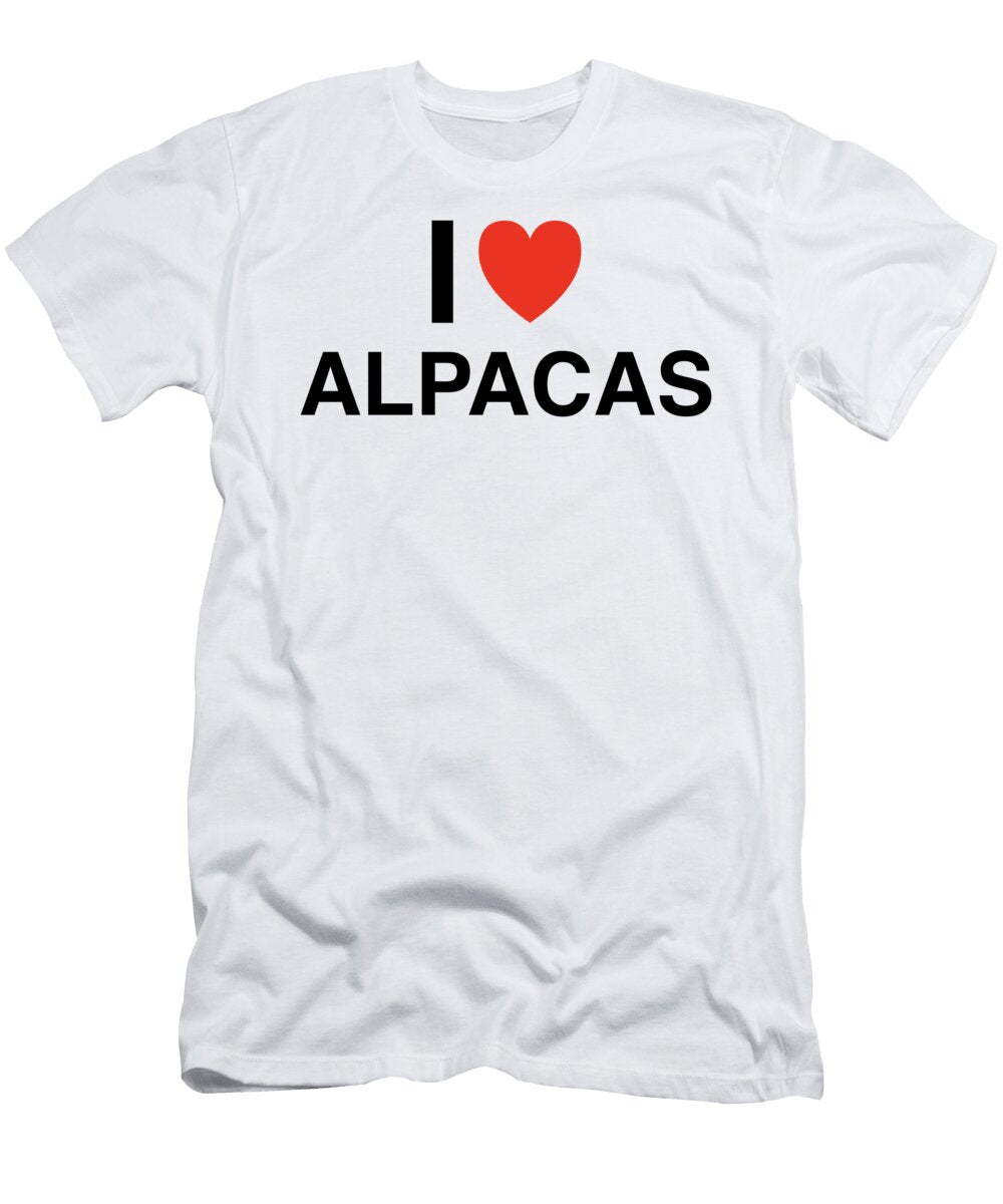 I Heart Alpacas in Black I Heart Everything T-Shirt