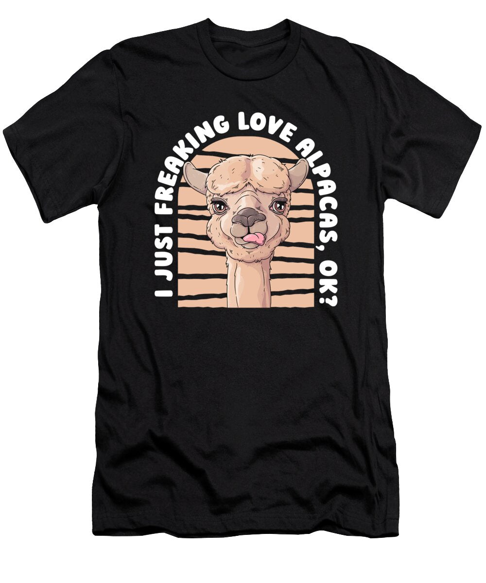 I Just Freaking Love Alpacas Vicuna Guanaco Llama Alpaca Marco Rothe T-Shirt