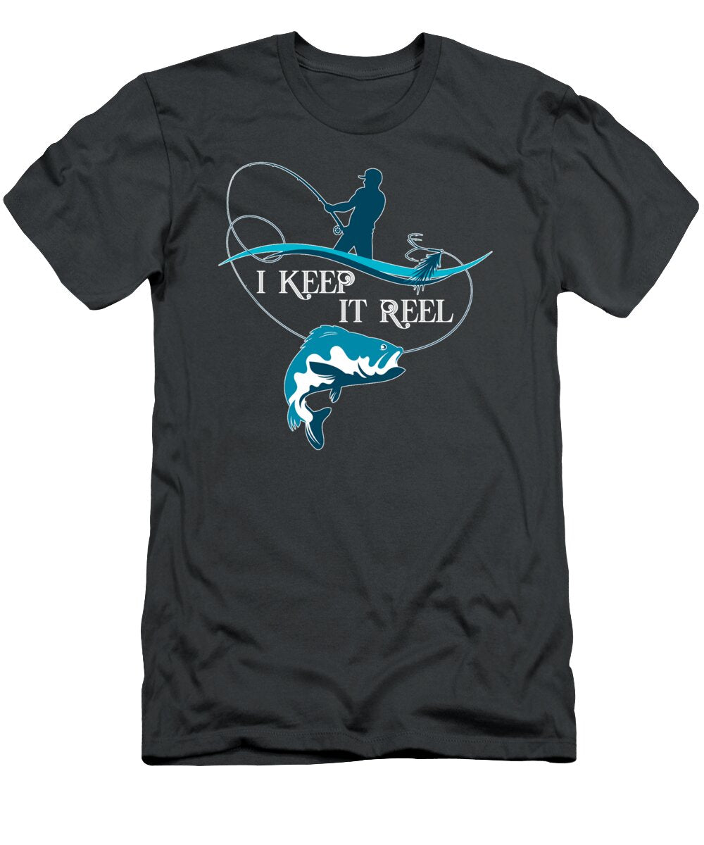 I Keep It Reel Funny Fishing Fathers Day Beck Mount T-Shirt