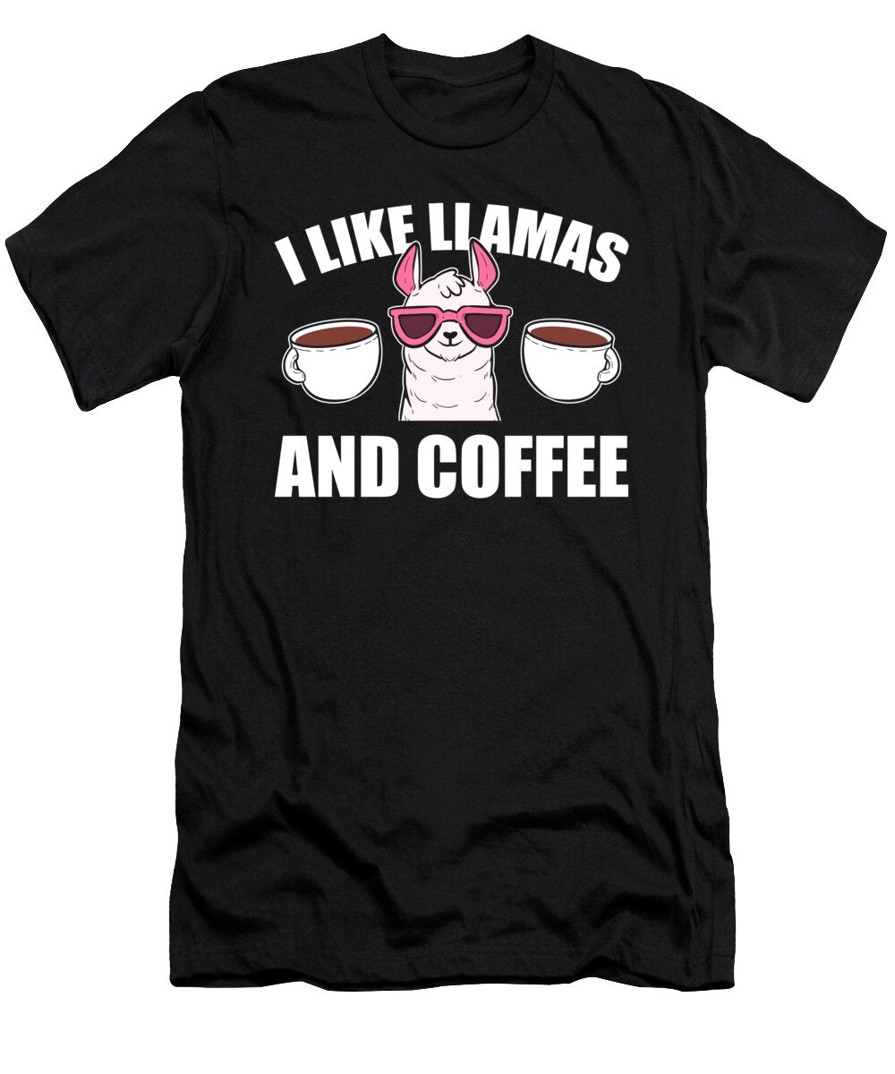 I Like Llamas Coffee Espresso Cappuccino Alpaca Lover Alessandra Roth T-Shirt