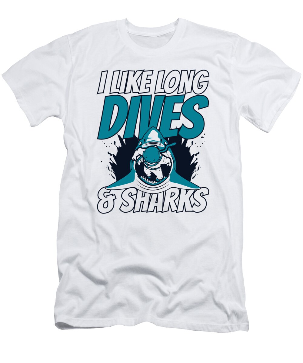 I Like Long Dives and Sharks Technical Scuba Diver Graphics Lab T-Shirt