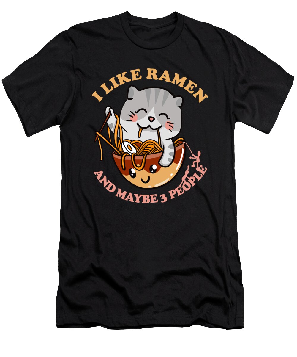 I Like Ramen Japanese Noodles Anime Kawaii Cat Lover Gift Design Alessandra Roth T-Shirt