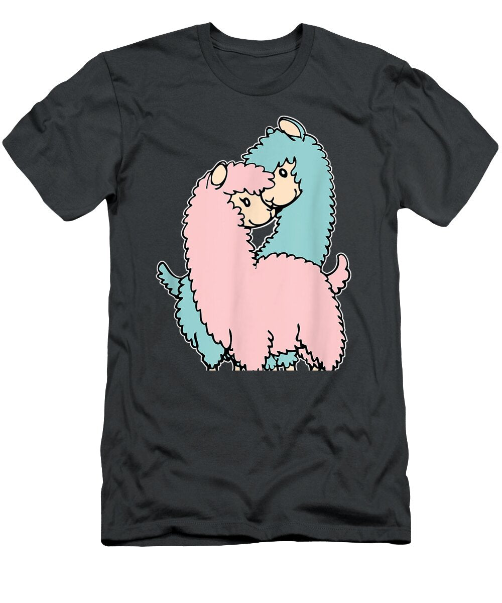 I Llove You Llama Kissing Alpaca Couple Valentines Day Kaiyam Andre T-Shirt