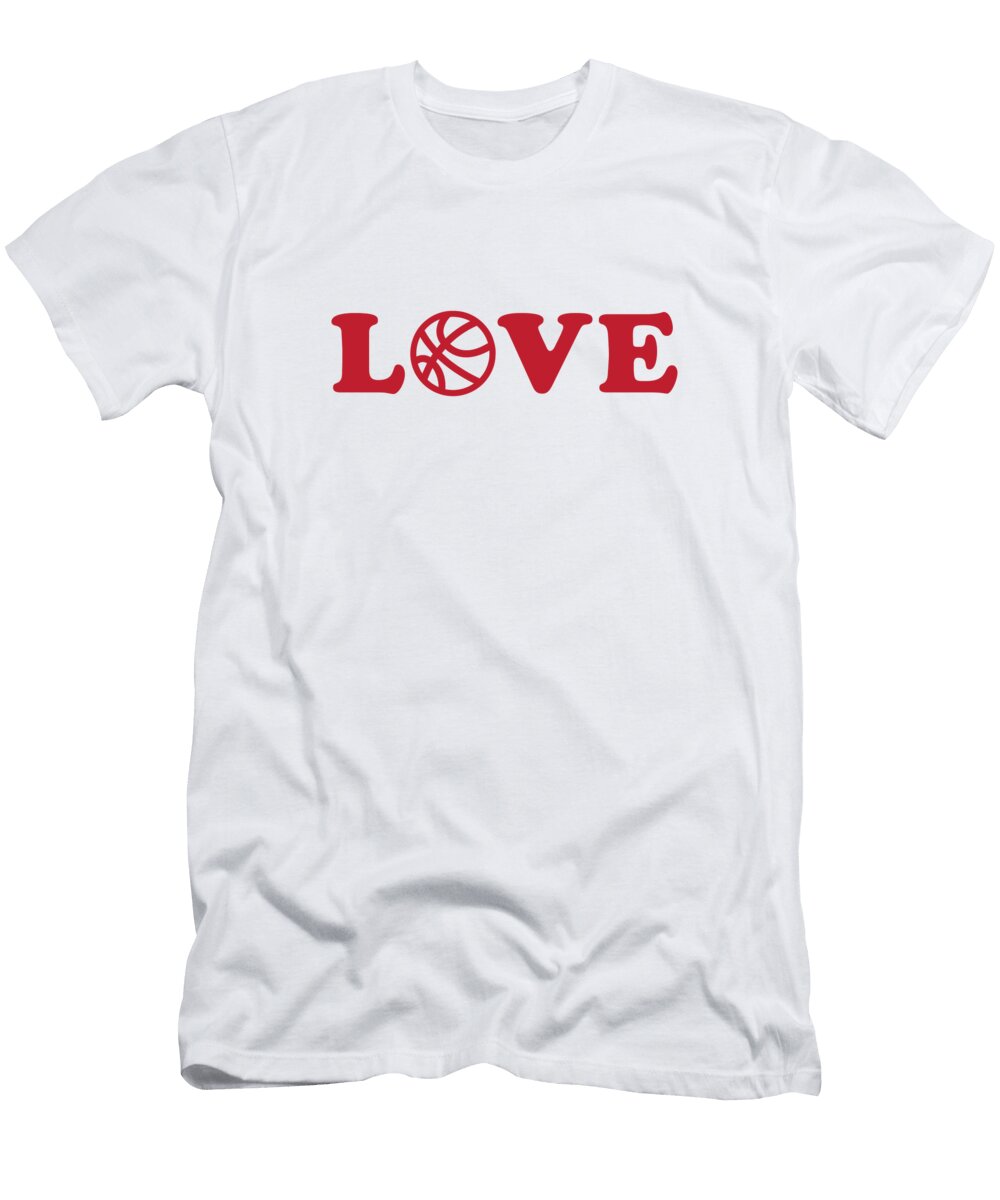 I Love Basketball Red College Mascot Designs T-Shirt