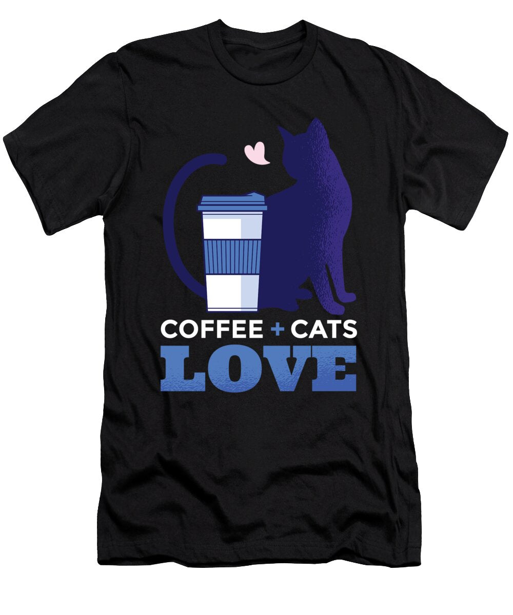 I Love Cats and Coffee Pet Kitten Cat Lady Gift Muc Designs T-Shirt
