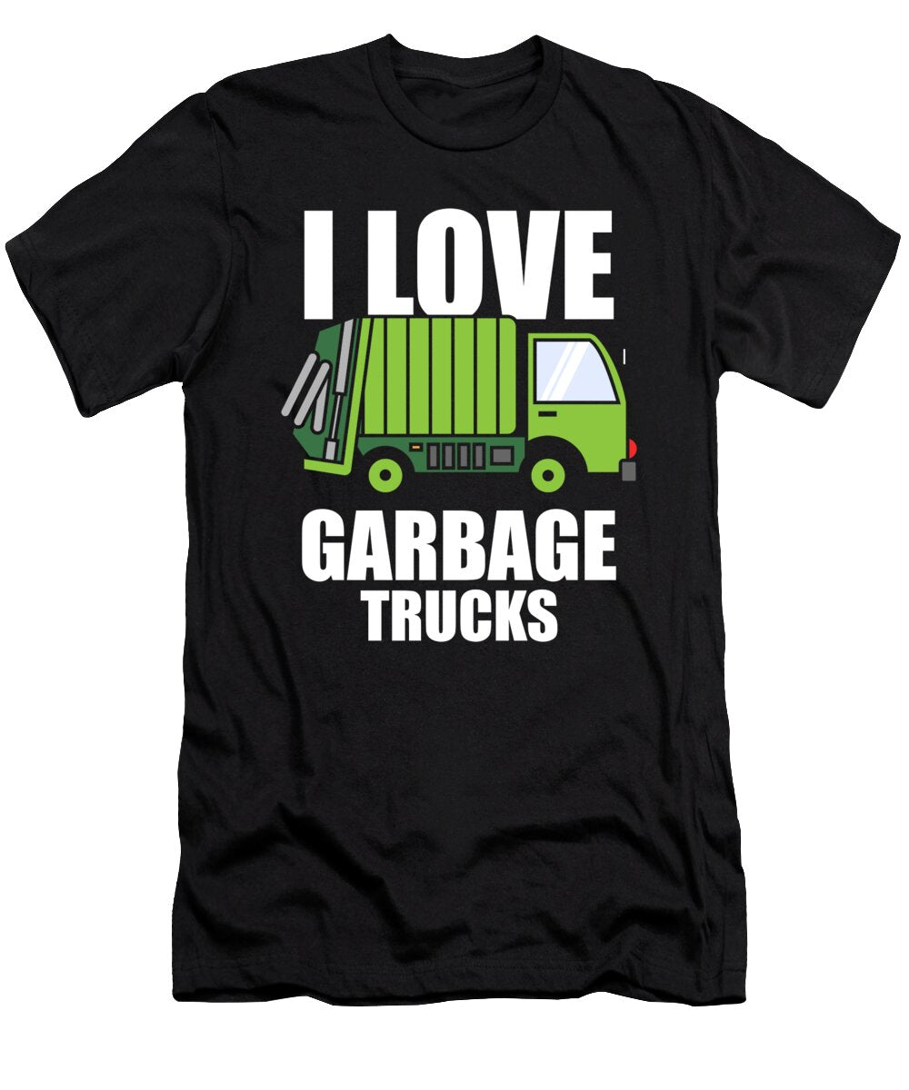 I Love Garbage Trucks Trucking Rig Driver Garbage Truck Crazy Squirrel T-Shirt