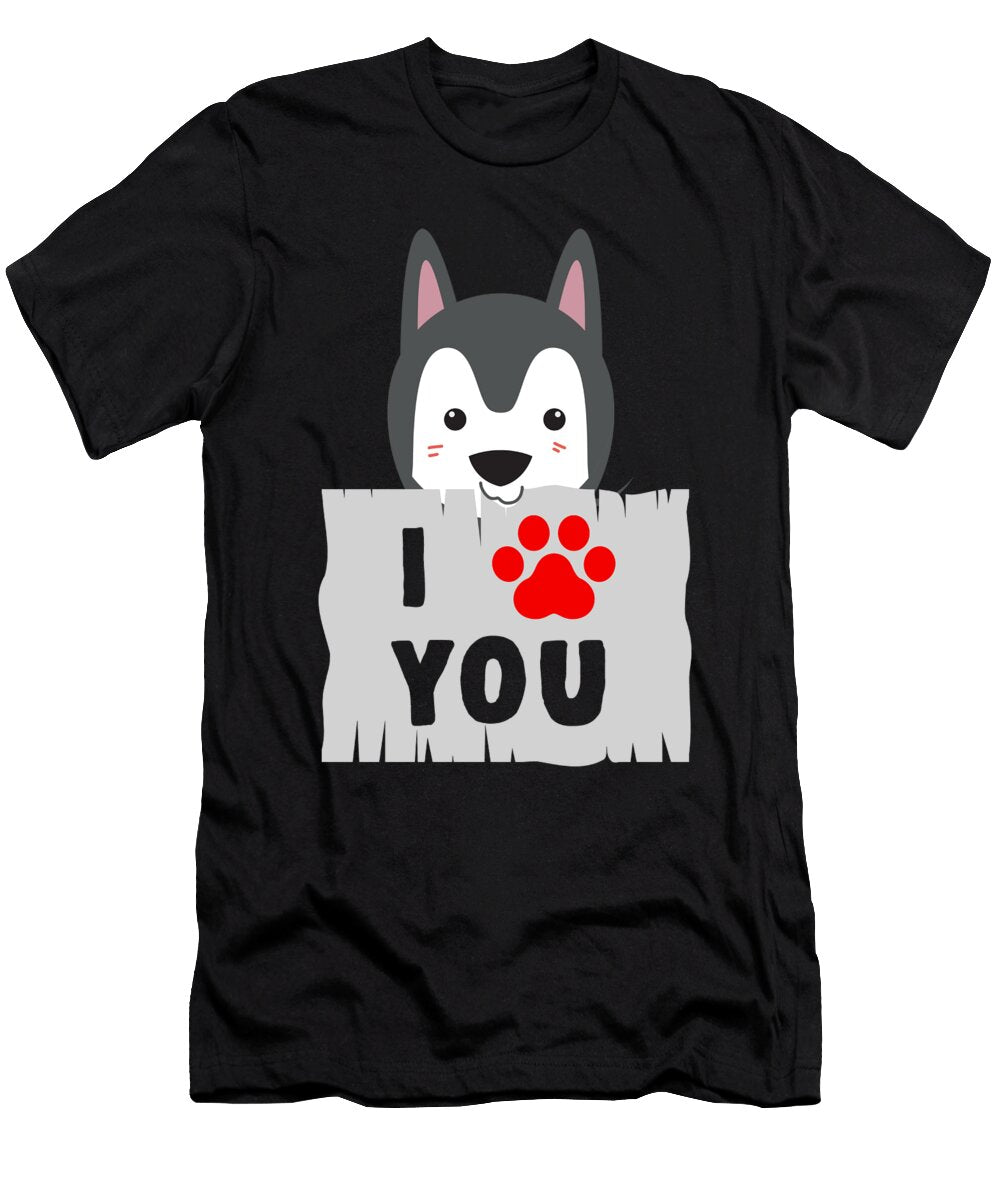 I Love Husky Dog Siberian Owner Lover Pet Gift Thomas Larch T-Shirt