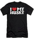 I Love My Husky Funny Valentines Day Dog Vintage and Words T-Shirt