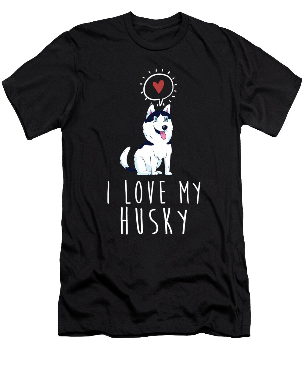 I Love My Husky Siberian Heart Dog Owner Pet Gift Thomas Larch T-Shirt