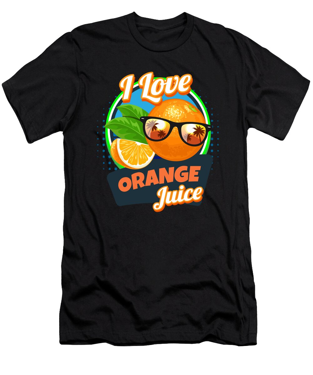 I Love Orange Juice Juice Fruit Moon T-Shirt