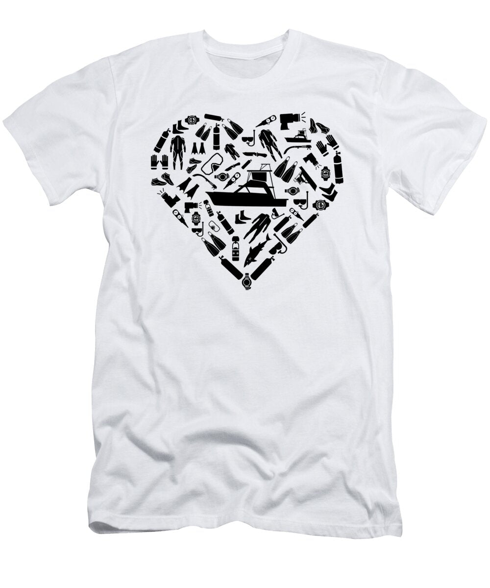 I Love Scuba Diving Divers Heart Sea Snorkeling Mister T-Shirt