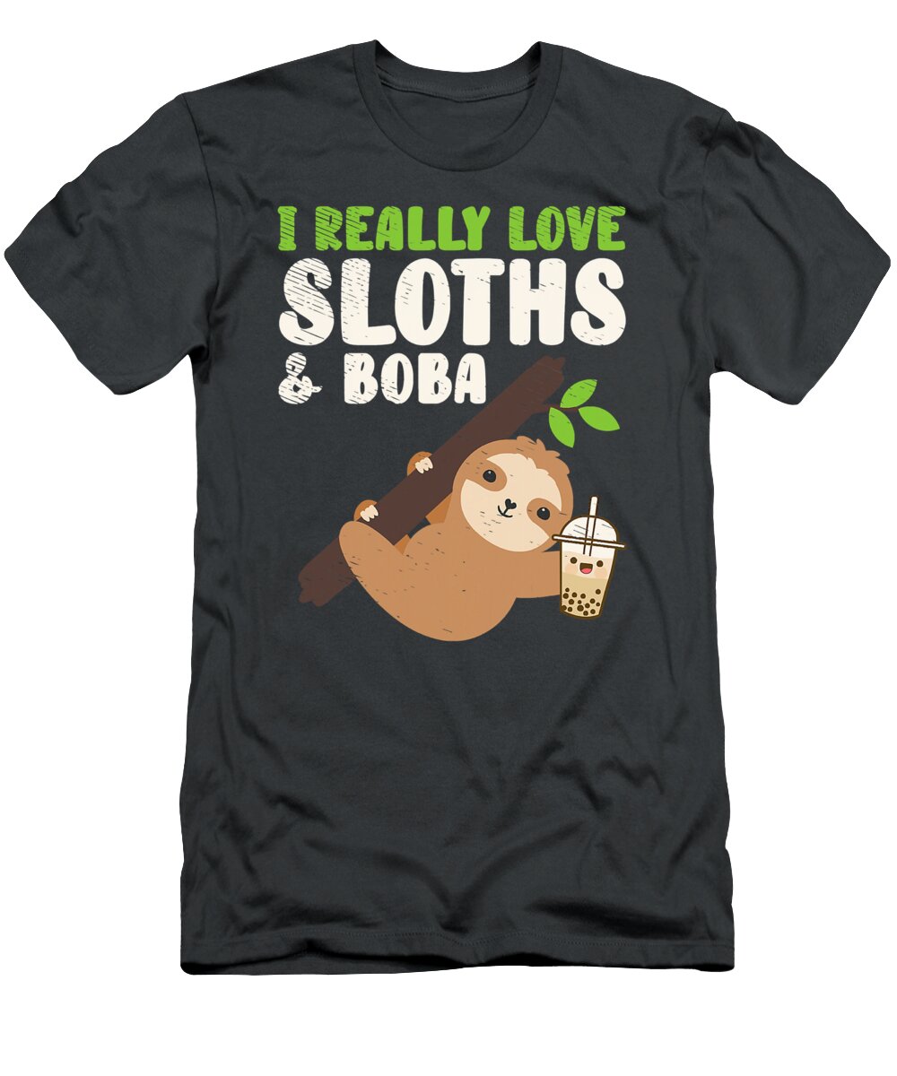I Really Love Sloth Boba Cute Lazy Madison Cavani T-Shirt