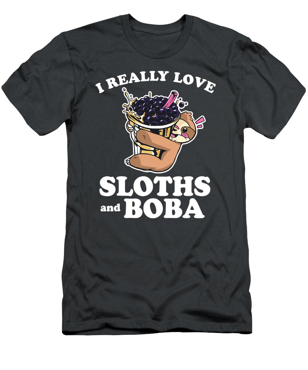 I Really Love Sloths Boba Bubble Tea Madison Cavani T-Shirt