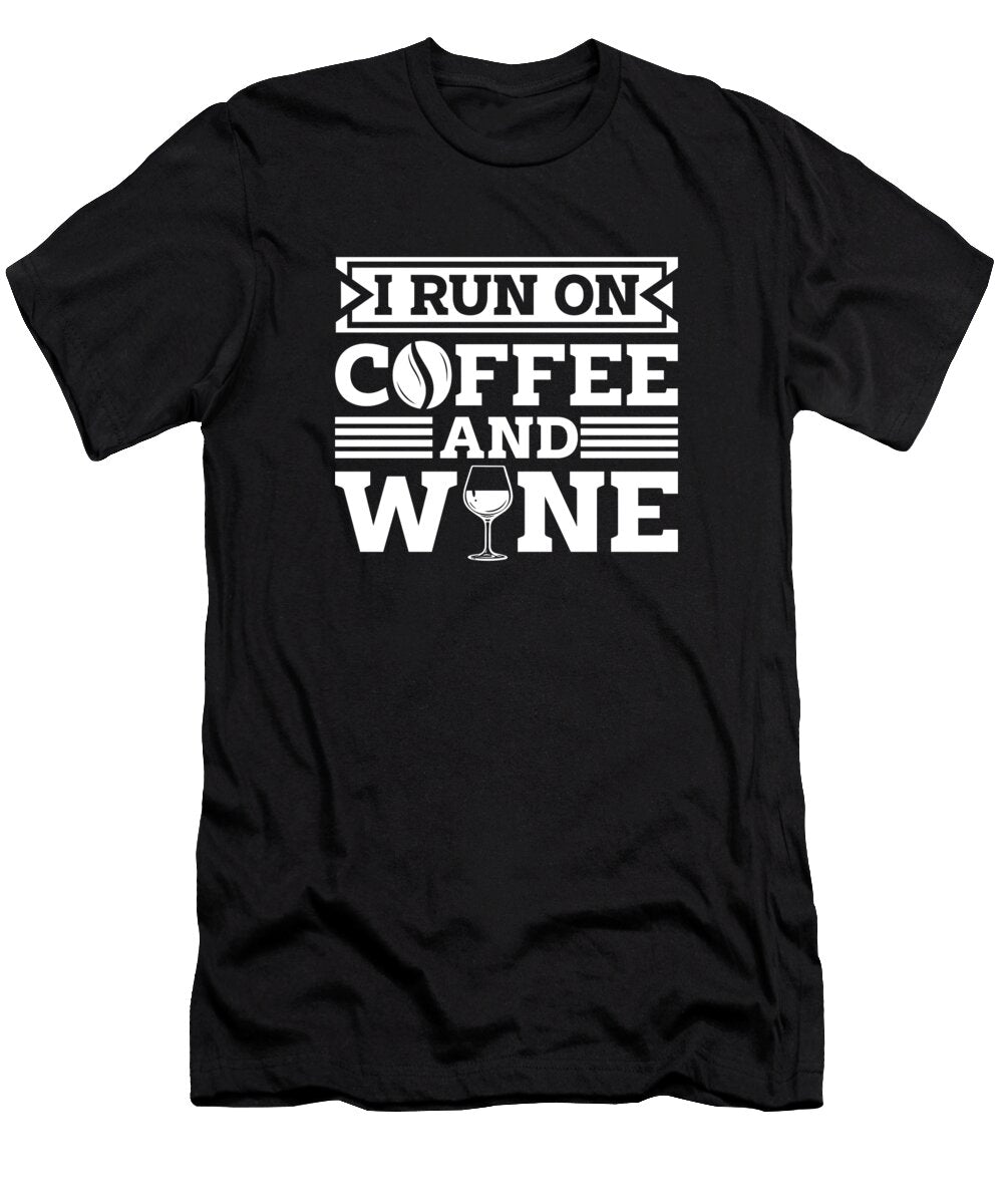 I Run on Coffee and Wine Cafe Roasting Barista Coffee Wine Crazy Squirrel T-Shirt