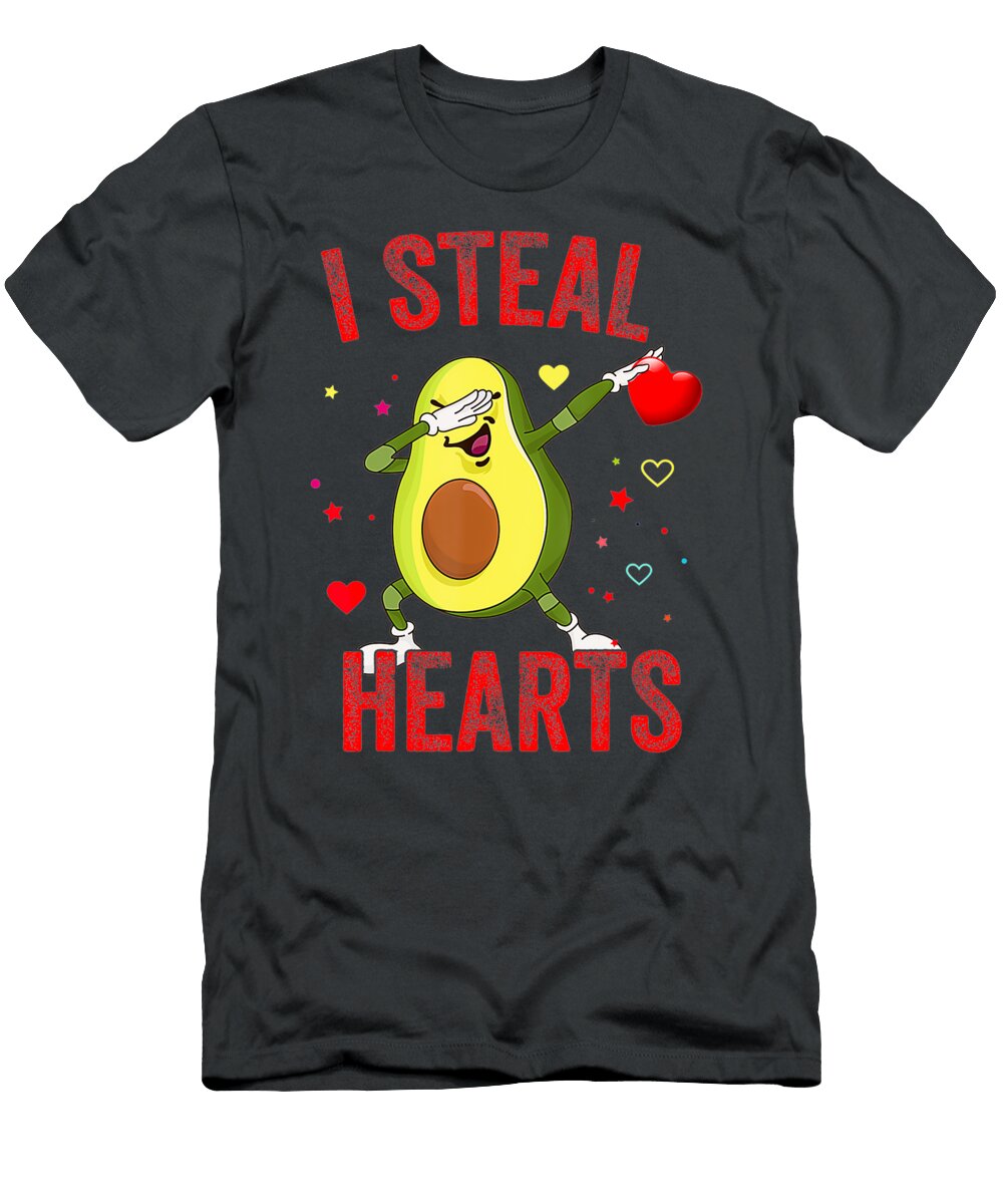 I Steal Hearts Valentines Day Dabbing Avocado Handsley Nguyen T-Shirt