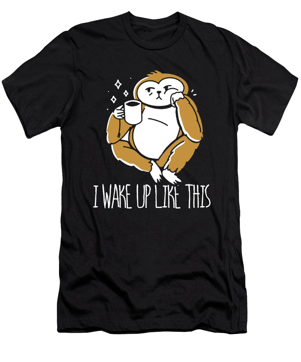 I Woke Up Like This Cute Roaster Cafe Coffee Unicorn Crazy Squirrel T-Shirt