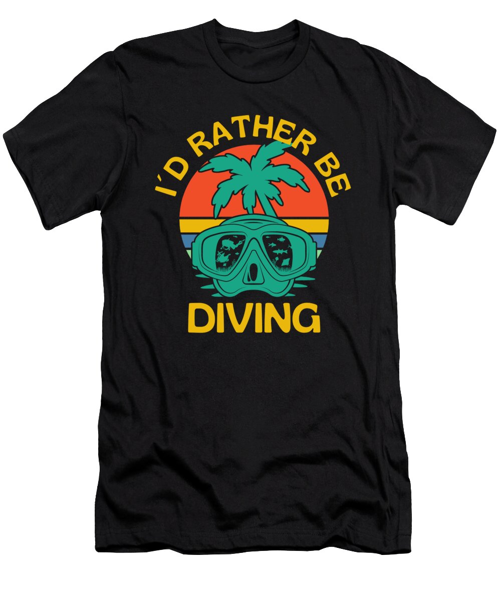 I Would Rather Be Scuba Diving Retro Organicfoodempire T-Shirt