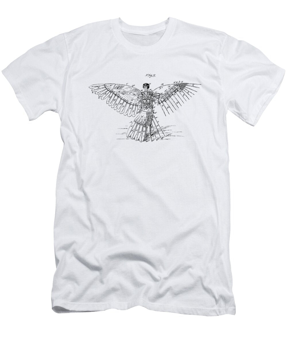 Icarus Human Flight Patent Artwork Vintage Nikki Smith T-Shirt