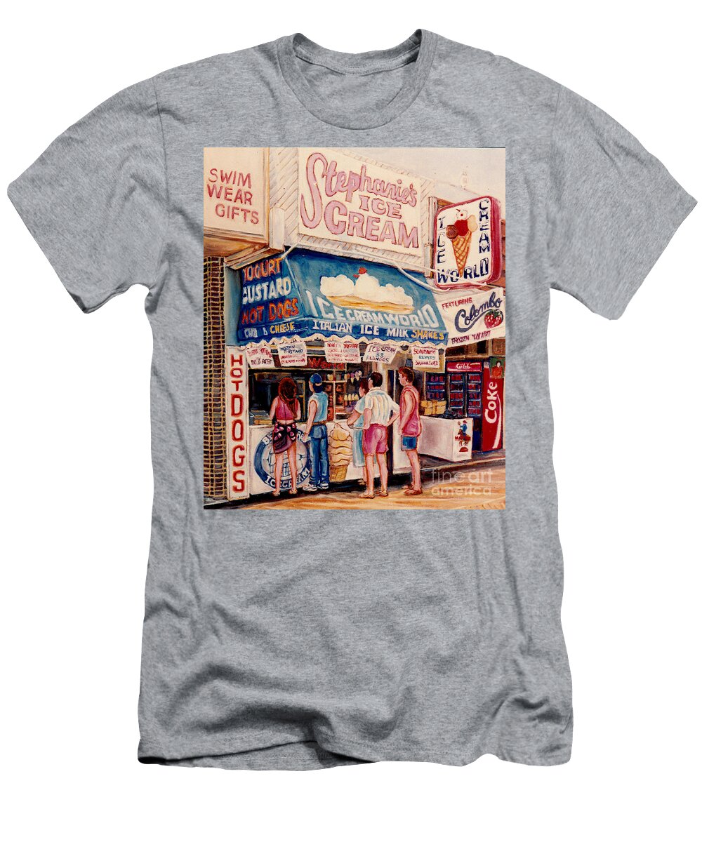 Ice Cream Shops Hot Dog Stands Colorful Yogurt Cafes C Spandau Canadian Artist Foodie Art Urban Eats Carole Spandau T-Shirt