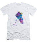Ice Hockey Boy Colorful Watercolor Player White Lotus T-Shirt