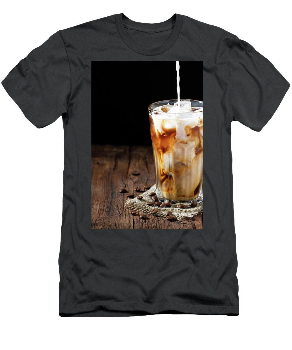 Iced Coffee with Milk Swirl Splash John Taylor T-Shirt