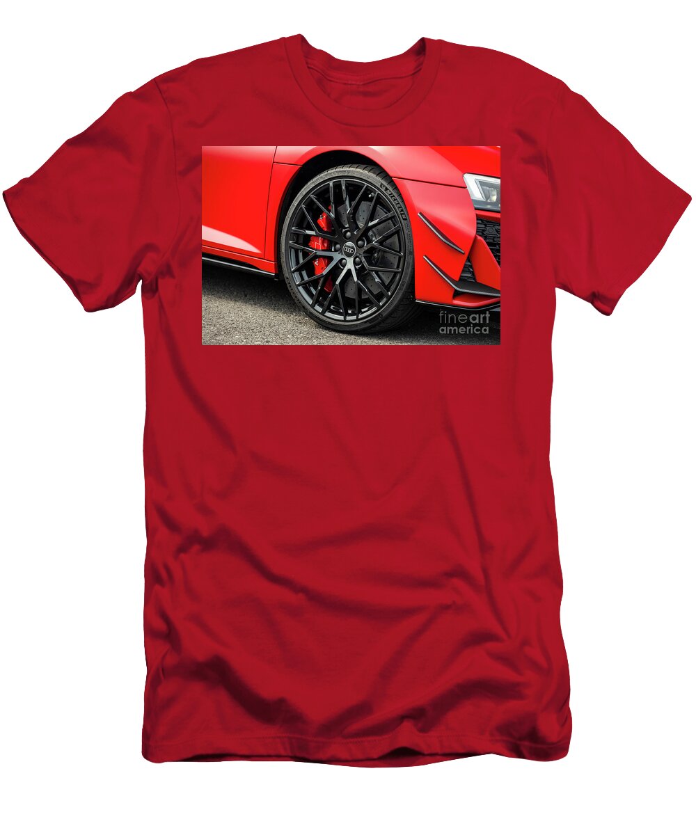 Iconic Front Wheel Modern Sport Car Red Audi R8 V10 Coupe Performance Das Finale Type 4s Vladyslav Shapovalenko T-Shirt