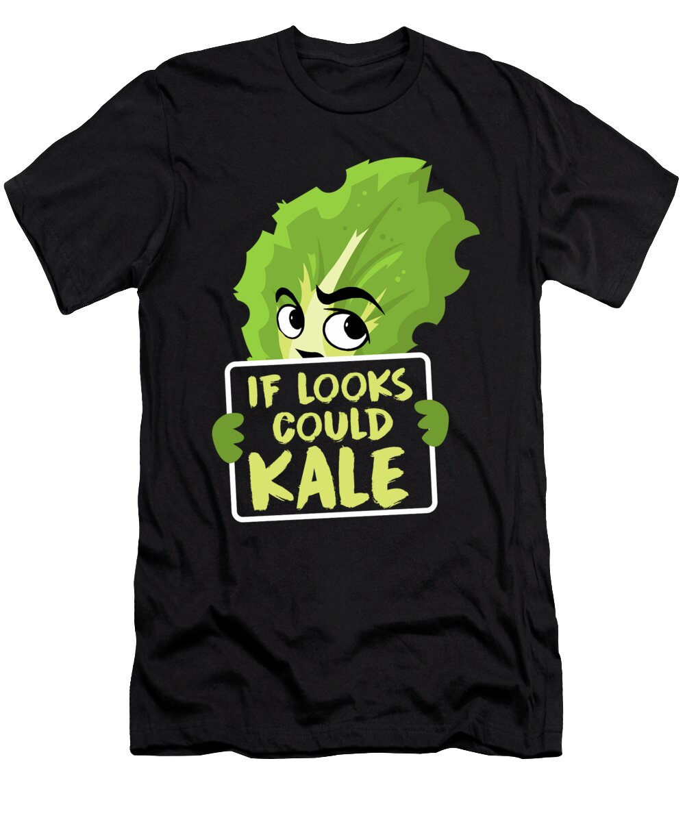 If Looks Could Kale Kale Art for Vegans on Diet Dark Ruler T-Shirt