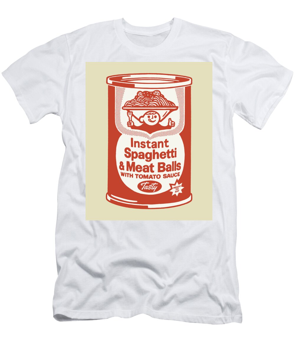 Illustration of Instant Spaghetti and Meat Balls Food Can Csa Images T-Shirt