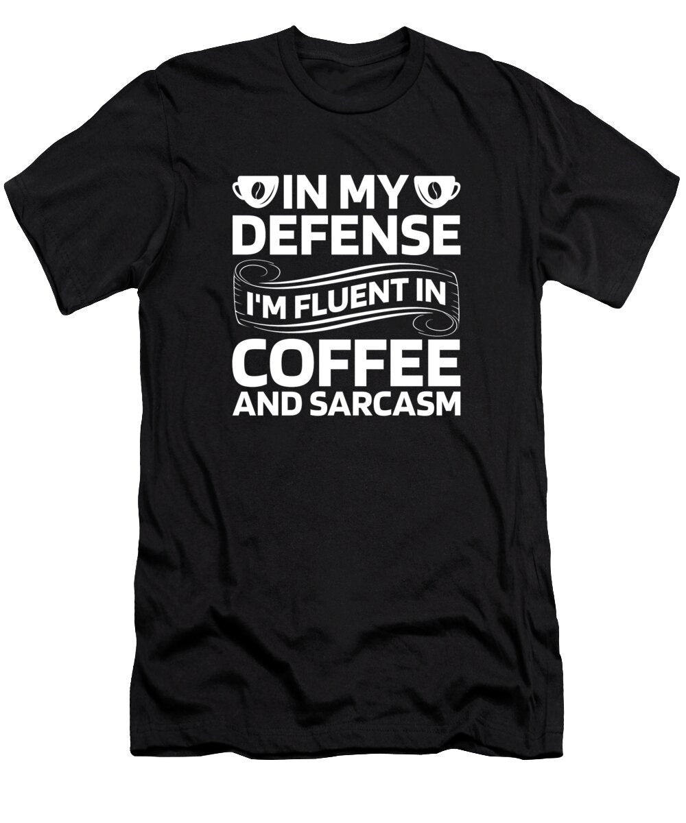 In My Defense Cafe Roasting Barista Roaster Funny Coffee Crazy Squirrel T-Shirt