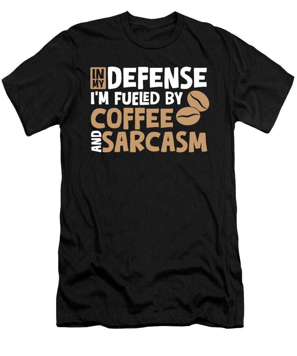 In My Defense Cafe Roasting Roaster Barista Funny Coffee Crazy Squirrel T-Shirt