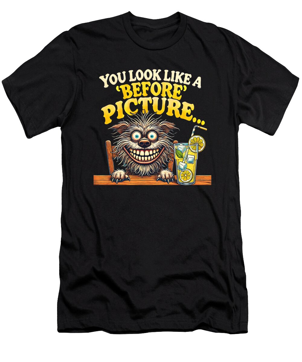 Insulting Dogs You Look Like a Before Picture Zyneu Gangd T-Shirt