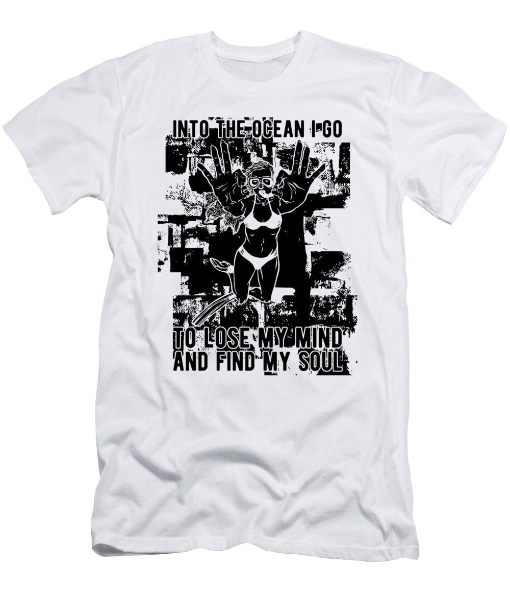 Into the Ocean Freedive Freediving Apnoe Sea Tshirtconcepts Marvin Poppe T-Shirt