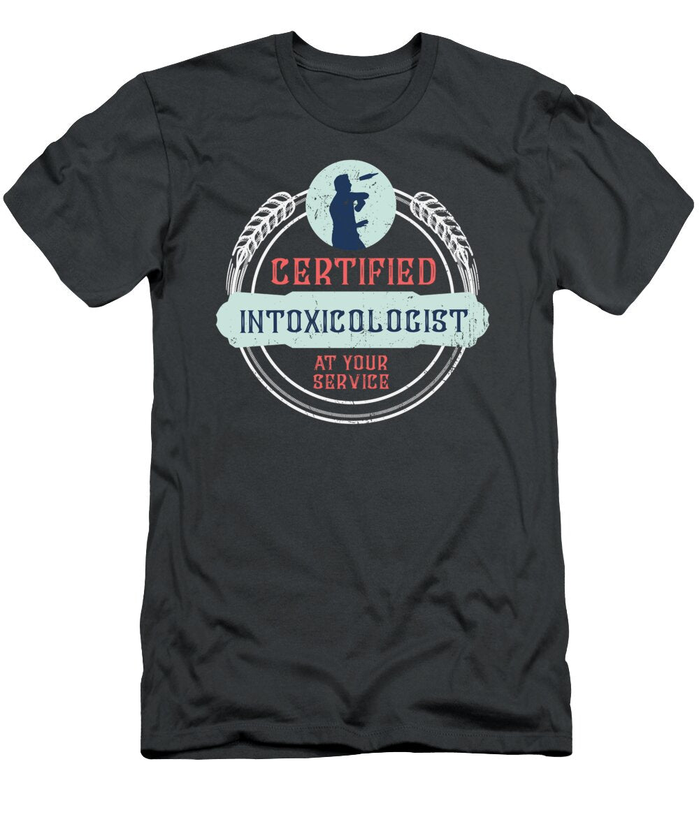 Intoxicologist Funny Bartender for Men Women Tapster Chef Barman Crazy Squirrel T-Shirt
