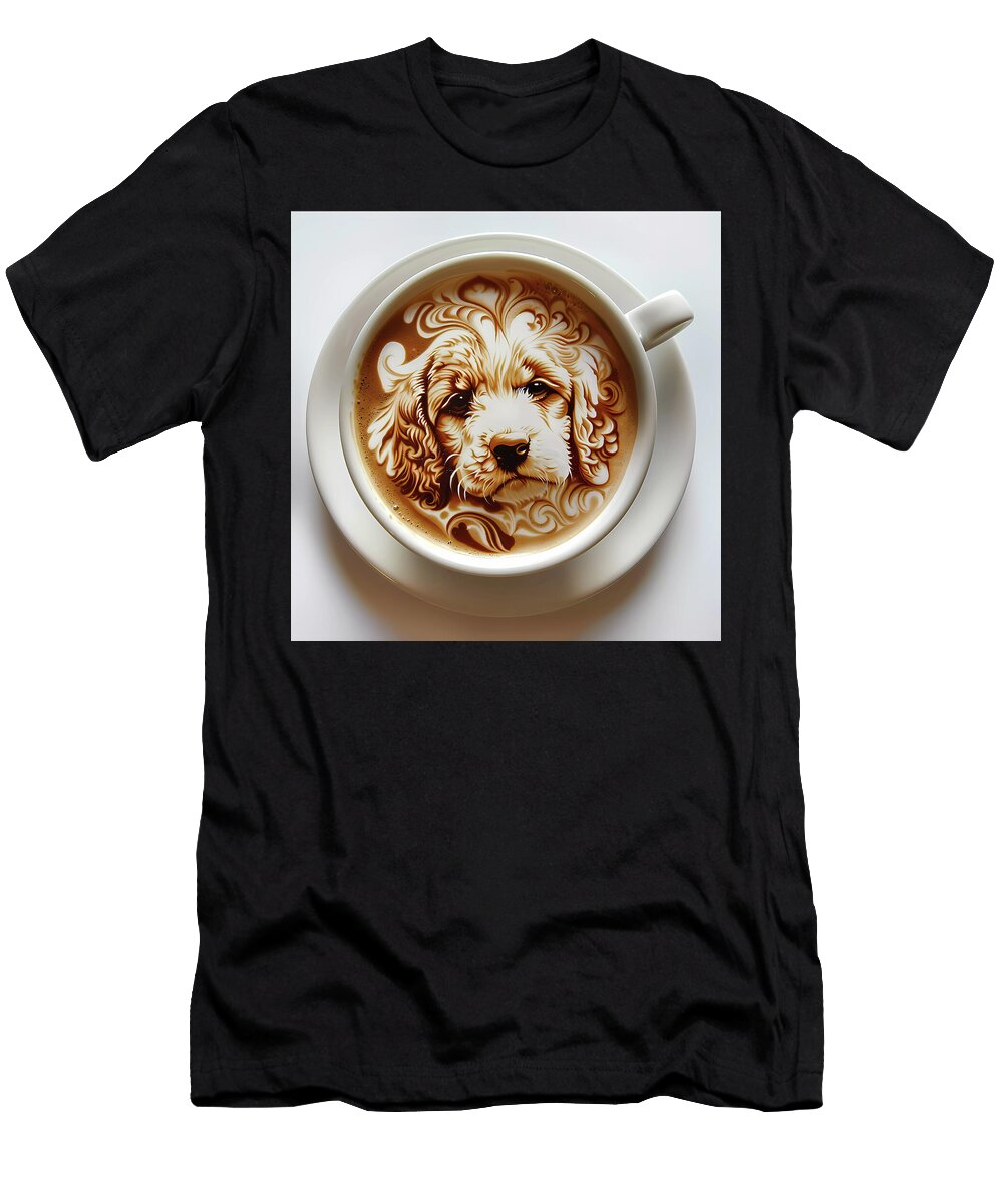 Intricatecoffeeartaspuppywhitebackground1 Andre Petrov T-Shirt