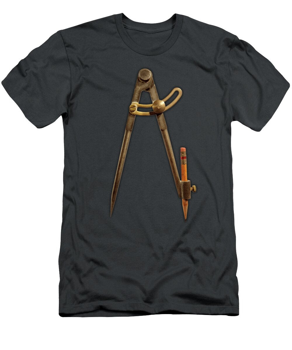 Iron Compass on Black Paper Yopedro T-Shirt