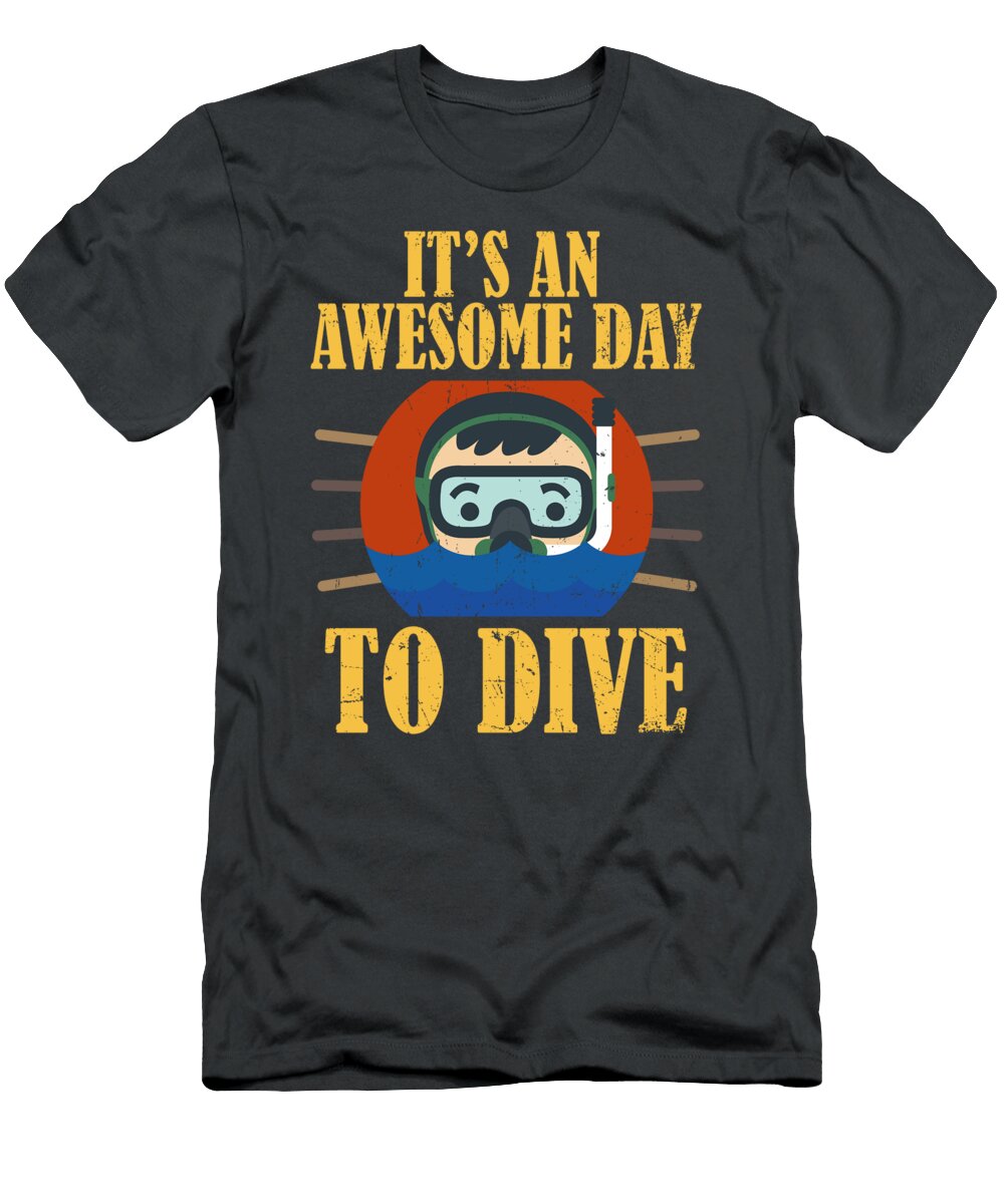 Its an Awesome Day to Dive Diving for Men Women Kids Dive Guide Diver Buddy Crazy Squirrel T-Shirt